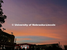 Sunset over Nebraska Training Complex. Fall photos on City Campus. July 1, 2024. Taylor DeMaro / Uni