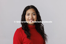 Studio portrait of Katelyn Guzman. New Student Enrollment Orientation Leaders. December 13, 2024. 
