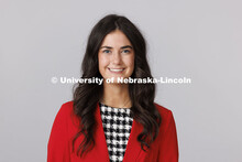 Studio portrait of Taylor Mazour. New Student Enrollment Orientation Leaders. December 13, 2024. 