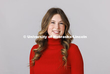 Studio portrait of Ella Medina. New Student Enrollment Orientation Leaders. December 13, 2024. 