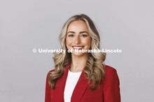 Studio portrait of Kylie Svoboda. New Student Enrollment Orientation Leaders. December 13, 2024. 