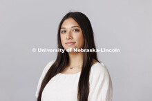 Studio portrait of Claudia Villegas. New Student Enrollment Orientation Leaders. December 13, 2024. 