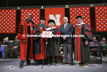 Chancellor Rodney D. Bennett, Dr. Jeffery Gold, left, president of the University of Nebraska, Mario