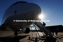 UNL Choir boards the plane for their trip. Inauguration choir trip. January 17, 2025. 