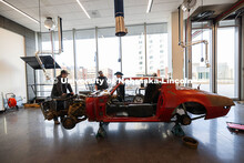 Figure 8 Racing, a registered student organization at UNL, meets in Kiewit Hall to work on their 198