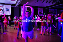 Participants dance at the Huskerthon Rave. Huskerthon 2025, also known as Dance Marathon, the event 