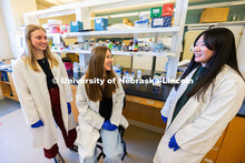 University of Nebraska–Lincoln undergraduates (from left) Avery Marquis, Vanessa Hubing and Chanas
