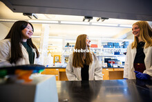 University of Nebraska–Lincoln undergraduates (from left) Chanasei Ziemann, Vanessa Hubing, and Av
