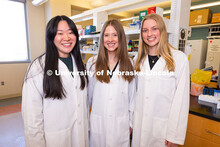 University of Nebraska–Lincoln undergraduates (from left) Chanasei Ziemann, Vanessa Hubing, and Av