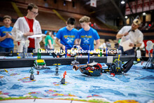 The “Marine Machine’s” robots practice fight at the 4-H Robotics Expansion Event. March 21, 20