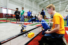 4-H members control a robot that drives around during the Robotics Expansion Event. March 21, 2025. 