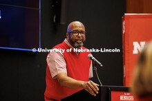 Chancellor Rodney Bennett gives a speech to the students awarded the Presidential Scholarship for th