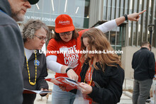 Cece Villa directs students on Admitted Students Day. Admitted Student Day is UNL’s in-person, on-
