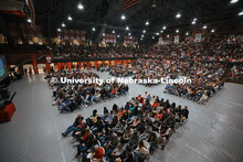 Admitted Student Day pep rally in the Coliseum. Admitted Student Day is UNL’s in-person, on-campus