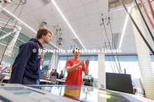 Students get a demonstration of the 3D printing lab in Kiewit Hall on Admitted Student’s Day. Admi