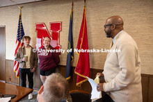 Luke McDermott (left), a senior at the University of Nebraska–Lincoln, and Elizabeth Herbin (middl