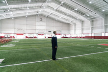 Grant Bowden practices before the review begins. Joint Service Chancellor’s Review of the ROTC Cad