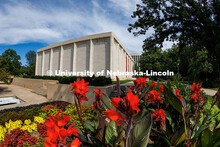 Flowers outside the Sheldon Memorial Art Gallery in the summertime. Summer on City Campus. August 12