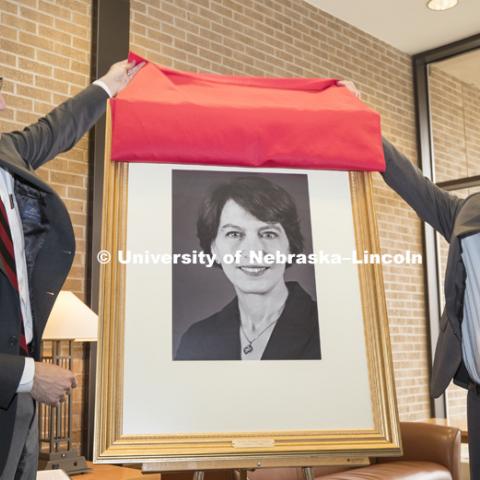 Acting (and now current) Dean Richard Moberly and former Chancellor (and current law professor) Harvey Perlman unveils the new portrait of former Dean Susan Poser. Opening of new Marvin and Virginia Schmid Law Clinic and unveiling of former Dean Susan