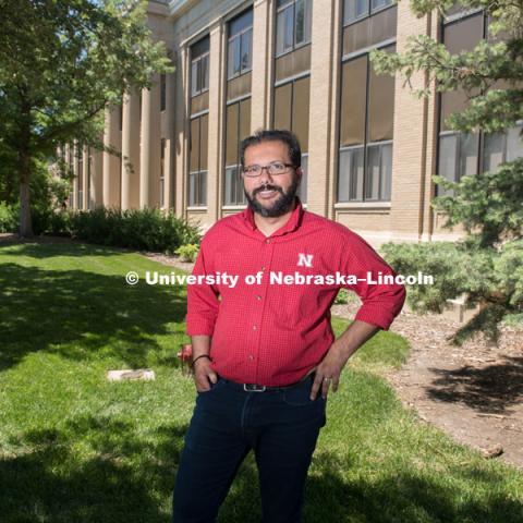 Deepak Keshwani, Associate Professor of Biological Systems Engineering. Photo for the 2018 publication of the Strategic Discussions for Nebraska magazine. June 5, 2018. Photo by Greg Nathan, University Communication.