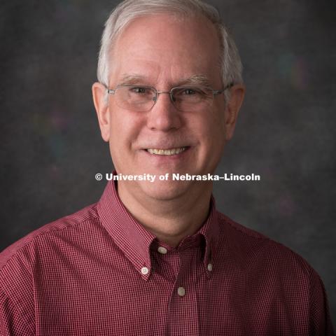 Studio portrait of Richard Hartung, Lecturer, Chemistry. August 9, 2018. Photo by Greg Nathan, University Communication Photographer.
