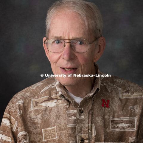 Studio portrait of James Carr, Emeritus Professor, Chemistry. August 9, 2018. Photo by Greg Nathan, University Communication Photographer.