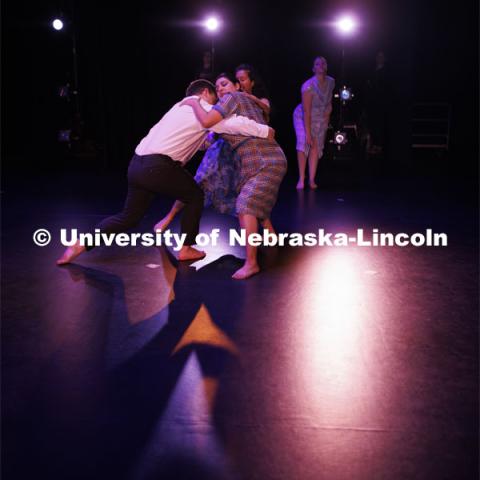 Rehearsal for Evenings of Dance in the Johnny Carson Theater. Event will be held April 11-13. April 9, 2024. Photo by Craig Chandler / University Communication and Marketing.