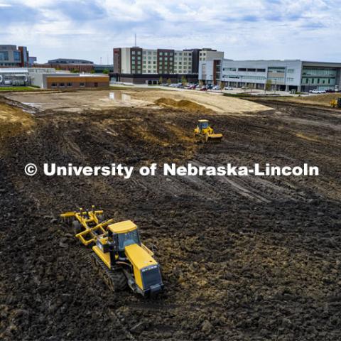 Dirt work for the new USDA expansion on Nebraska Innovation Campus. April 17, 2024. Photo by Craig Chandler / University Communication and Marketing.